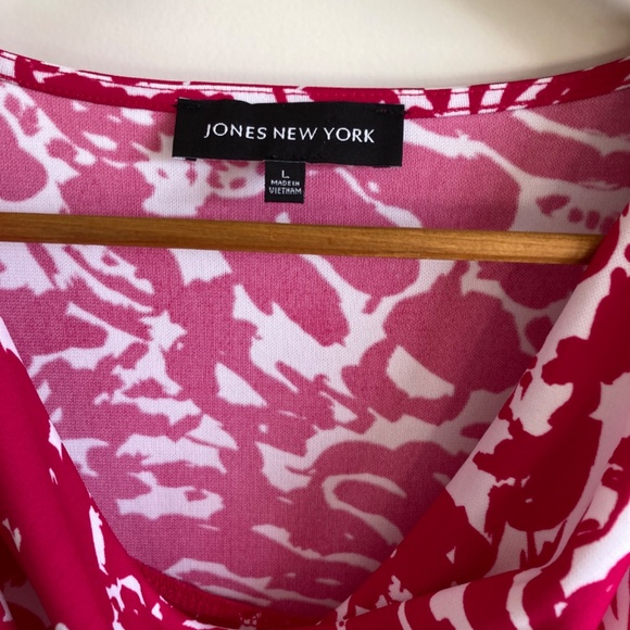 Jones New York Pink and White Sleeveless Top Blouse size L - Picture 2 of 4